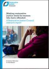 Image of the RJC Report on use of RJ with women who offend